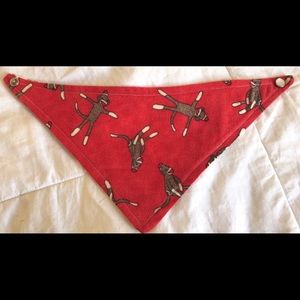 Sock Monkey Reversible Handkerchief Baby Bib